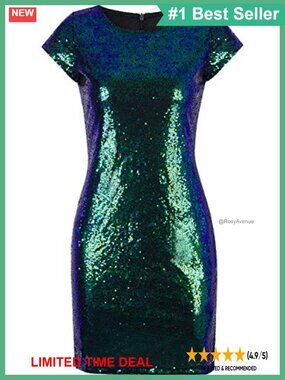 Sequin Flapper Mini Dress Short Sleeve Bodycon Party Club Cocktail
